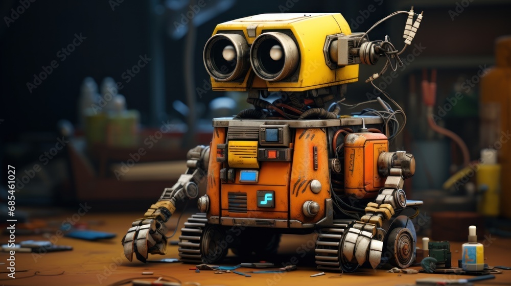 Aufkleber advanced construction robotics background wallpaper ai generated image