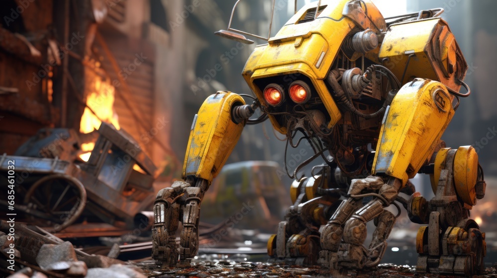 Aufkleber advanced construction robotics background wallpaper ai generated image