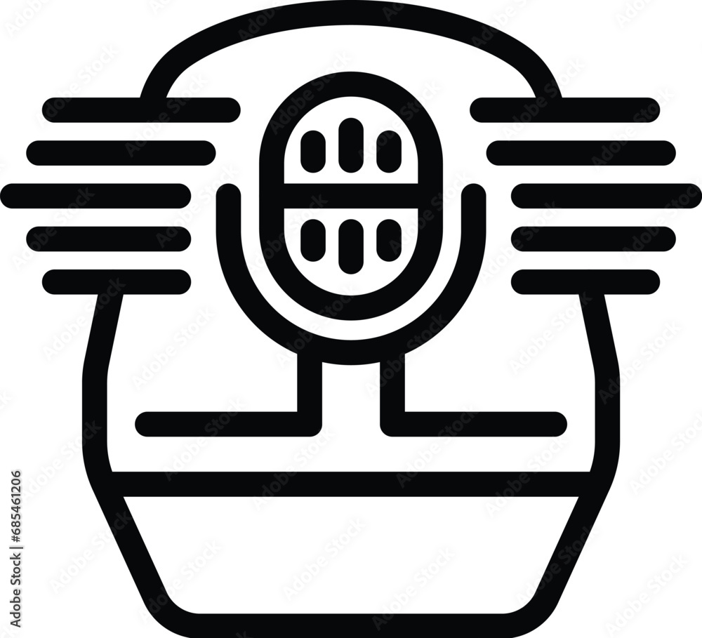 Poster intelligent hub speaker icon outline vector. smart virtual assistant. futuristic automation gadget