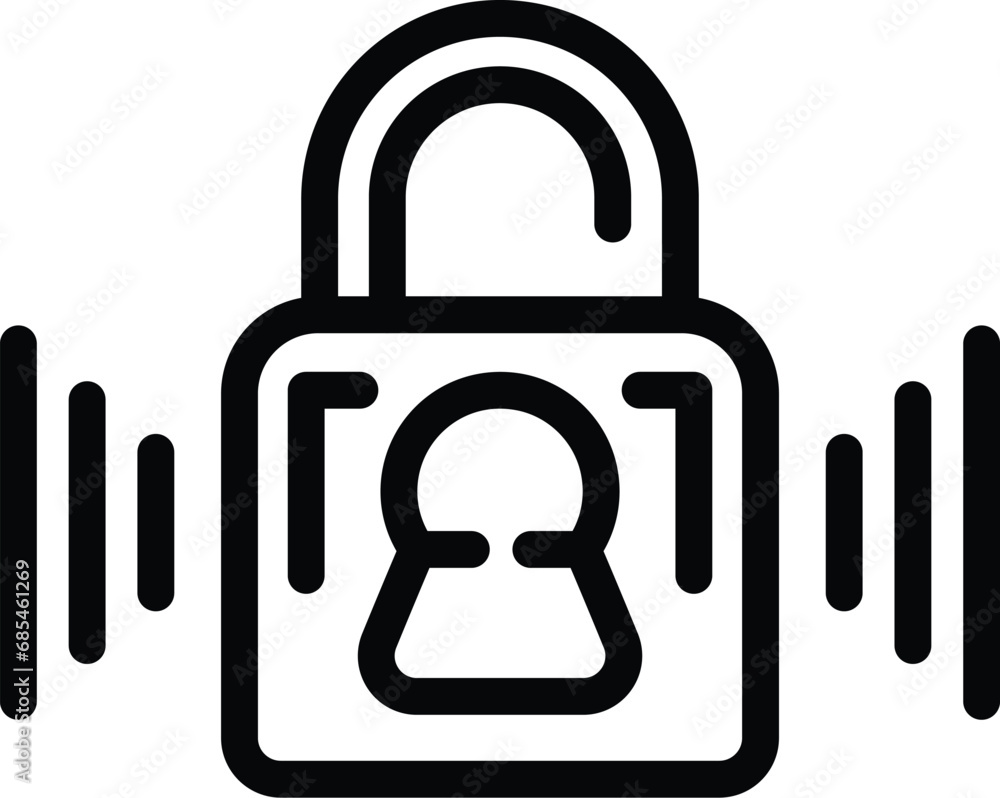 Aufkleber smart futuristic lock system icon outline vector. virtual assistant home center. wireless command te