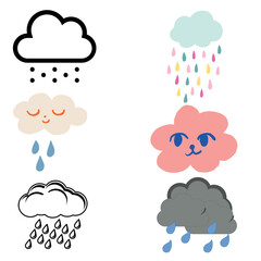 Rain and storm clouds set.