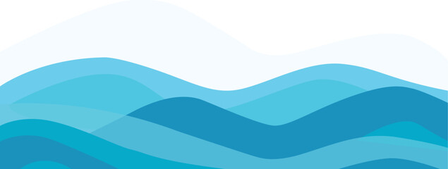 Abstract blue ocean waves background vector. Abstract sea waves background in a flat design style