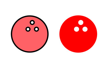 Bowling icon set illustration. bowling ball and pin sign and symbol.