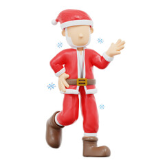 3d rendering santa claus asking pose illustration