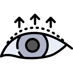 Eyelid surgery icon. Filled outline design. For presentation, graphic design, mobile application.