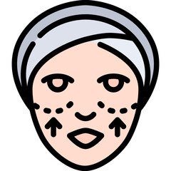 Cheekbone surgery icon. Filled outline design. For presentation, graphic design, mobile application.