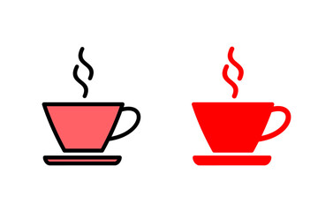 coffee cup icon set illustration. cup a coffee sign and symbol