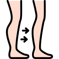 Calf liposuction icon. Filled outline design. For presentation, graphic design, mobile application.