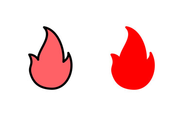 Fire icon set illustration. fire sign and symbol