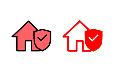 Fototapeta premium home insurance icon set illustration. home protection sign and symbol