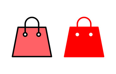 Shopping bag icon set illustration. shopping sign and symbol