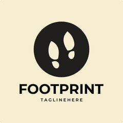 footprint badge logo vector illustration template graphic design