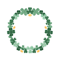 Saint Patrick Leaves Frame Background