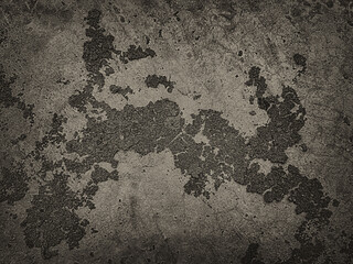 monochrome mold cement wall with crack broken background, fungus on a rock and detail texture	