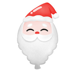 Balloon Santa with Santa hat for Christmas DayBalloon Santa on white the Background with Illustrations..