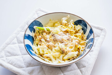 レンチンで作るお好み焼き