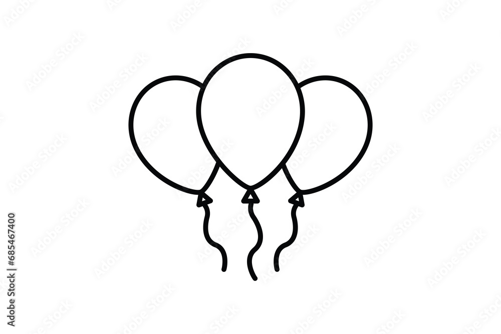Poster balloons icon. icon related to party. line icon style. simple vector design editable