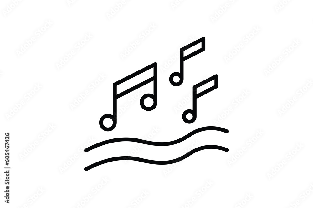 Poster music note icon. icon related to party. line icon style. simple vector design editable