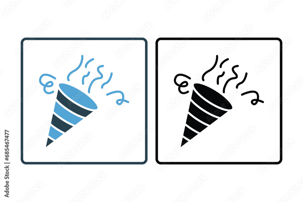 Poster confetti icon. icon related to party. solid icon style. simple vector design editable