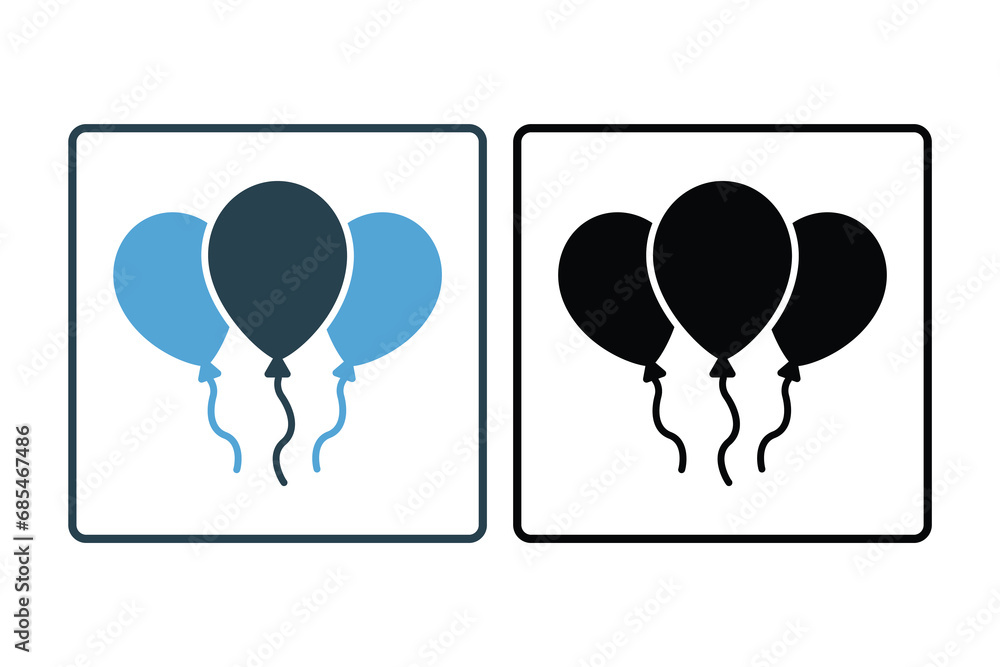 Poster balloons icon. icon related to party. solid icon style. simple vector design editable