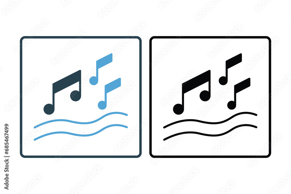 Poster music note icon. icon related to party. solid icon style. simple vector design editable