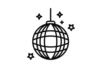 disco ball icon. icon related to party. line icon style. simple vector design editable