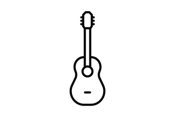 guitar icon. icon related to music, party. line icon style. simple vector design editable