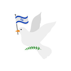 israel flag and peace dove