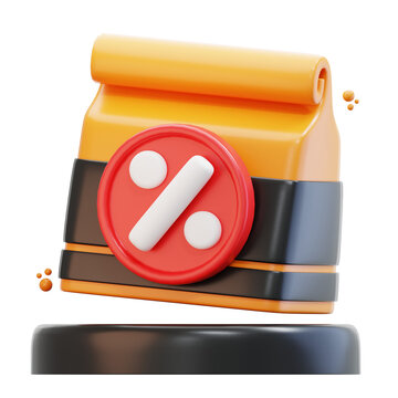 3d rendering food discout illustration