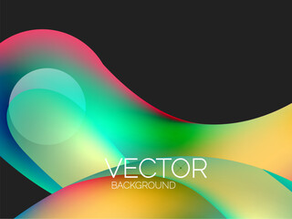 Beautiful flowing round shapes and circles abstract background. Liquid color bubble composition