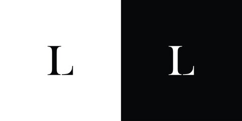 Abstract IL or LI logo design simple modern idea in black and white color - obrazy, fototapety, plakaty