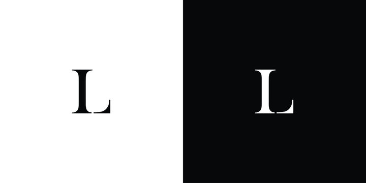 Abstract IL or LI logo design simple modern idea in black and white color