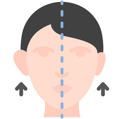 Ear surgery icon. Flat design. For presentation, graphic design, mobile application.