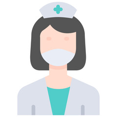 Nurse icon. Flat design. For presentation, graphic design, mobile application.