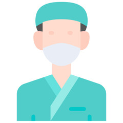 Doctor icon. Flat design. For presentation, graphic design, mobile application.