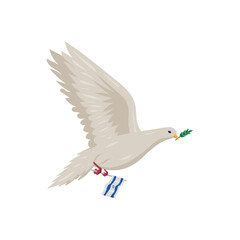 israel peace dove with flag illustration