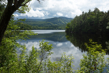 Mountainview Lake, with view of Mount Sunapee, in New Hampshire.