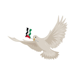 palestine peace dove holding flag