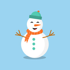 snowman character vector, illustration logo template in trendy style