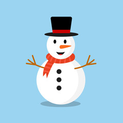 snowman character vector, illustration logo template in trendy style