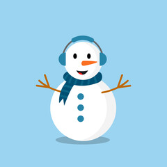 snowman character vector, illustration logo template in trendy style