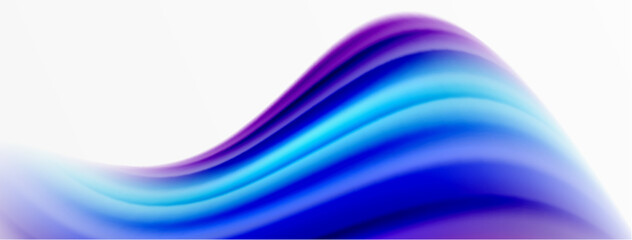 Rainbow color silk blurred wavy line background on white, luxuriously vibrant visually captivating backdrop. Stunning blend of colors reminiscent of rainbow, silky and gracefully blurred wavy pattern