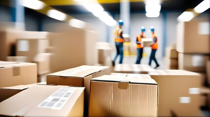 men working in a warehouse. Fulfillment, logistics, transportation