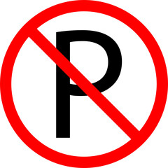 NO PARKING symbol flat icon. Forbidden sign isolated on white background.illustration 