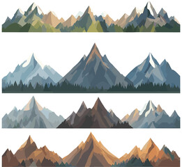 Mountain vector illustration landscape mature silhouette element outdoor icon snow ice tops and decorative isolated camping travel climbing or hiking mountain geology