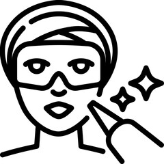 Laser treatment icon. Outline design. For presentation, graphic design, mobile application.