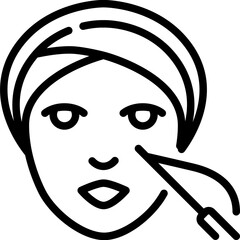 Face threading icon. Outline design. For presentation, graphic design, mobile application.