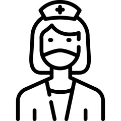 Nurse icon. Outline design. For presentation, graphic design, mobile application.