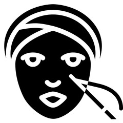 Face threading icon. Solid design. For presentation, graphic design, mobile application.