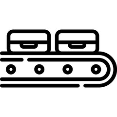 Baggage conveyor belt icon. Outline design. For presentation, graphic design, mobile application.